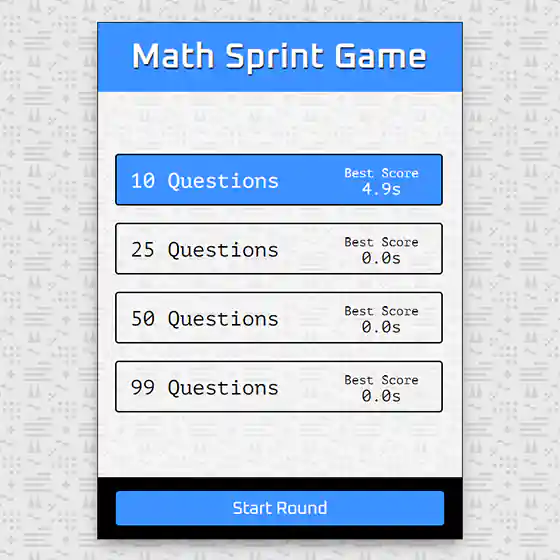 Math Sprint Game Website Image