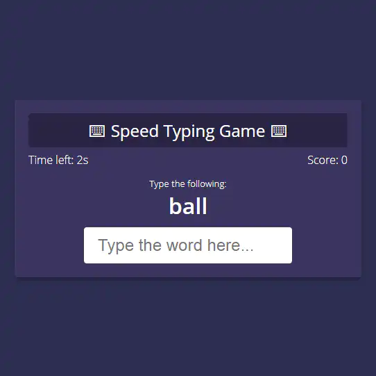 Speed Typing Game Website Image